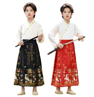 Ensemble Hanfu chinois pour garçons et filles, costume traditionnel Tang printemps-automne, super jupe Ruqun féerique, jupe visage de cheval, costume ancien pour enfants
