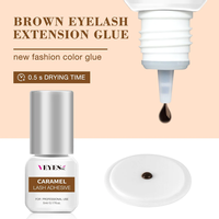 VEYES-Colle d'extension de cils multicolore, couleur marron, forte viscosité, séchage rapide, étanche, végan, logo personnalisé