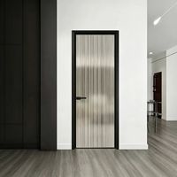 Pintu Ayun Tunggal Modern dengan Rangka Profil Aluminium & Kaca Tempered Ganda untuk Kamar Mandi di Rumah & Apartemen