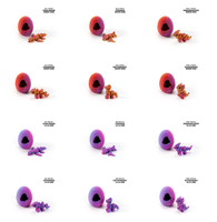 Ensemble d'œufs de dragon à coquille brisée imprimés en 3D, ornements de Pâques Dragon Meng Chong, cadeau fait main, décoration à assembler et à colorier