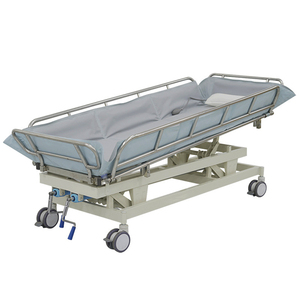 <span class=keywords><strong>Chariot</strong></span> de <span class=keywords><strong>douche</strong></span> hydraulique manuel pour personnes handicapées, <span class=keywords><strong>lit</strong></span> de bain médical en acier inoxydable pour hôpital avec système de drainage - Product Image 1
