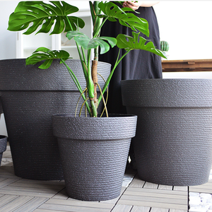 Pots à plantes très grands P455, pots en plastique épais, jardinières vertes <span class=keywords><strong>pour</strong></span> l'extérieur, pot à arbres de rue, grande taille, jardinière ronde - Product Image 1
