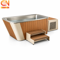 Baignoire de plongeon froid avec refroidisseur, en bois et acier inoxydable, pour la récupération sportive à domicile et en salle de sport