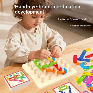 Set di Blocchi di Costruzione in Legno Montessori con Forme Geometriche, Numeri, Alfabeto e Variabili per l'<span class=keywords><strong>Educazione</strong></span> Precoce dei Bambini - Product Image 2