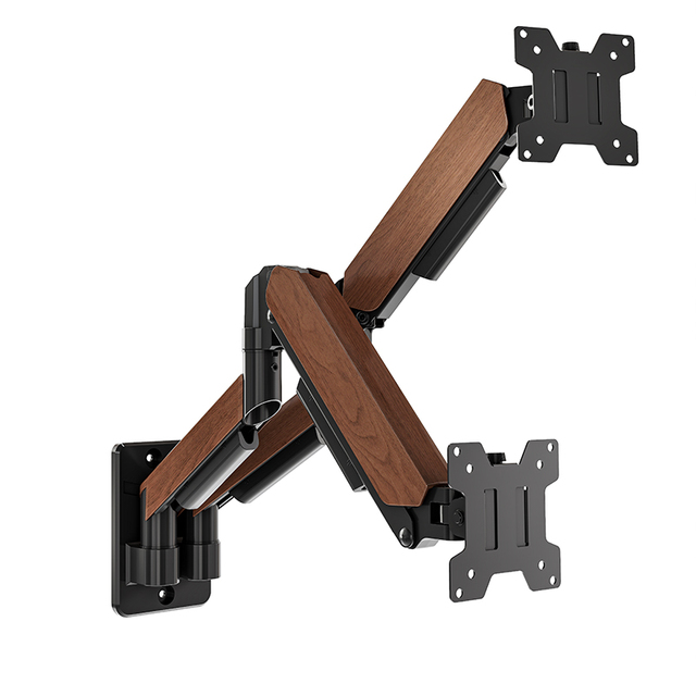 Aluminum Alloy Dual Gas Spring Monitor Arm Adjustable Suit for 17"-32" ScreenMonitor Arm Stand Swivel 180° Display Bracket