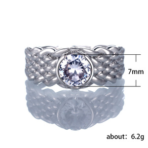 Braided Couple Ring for Men and Women Creative Silver Tone Fashion Finger Accessory Gift - Product Image 5