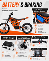 MD-2X 10000W Peak Elektrikli Arazi Motosikleti 72V 40Ah 95km/s Yüksek Hızlı Off Road E Motosiklet