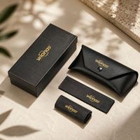 Boîte d'emballage de lunettes de soleil sport ovales surdimensionnées avec logo personnalisé imprimé, ensemble de pochettes, boîtes rigides en carton avec étui en cuir