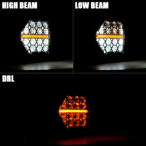 Phare avant de moto à LED homologué Emark, design nid d'abeille, 5-3/4 5.75 pouces, 10 lentilles, pour Sportster Dyna Low Rider Street <span class=keywords><strong>Bob</strong></span> Iron - Product Image 3