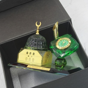 Porte-stylo Horloge de Mosquée en Cristal Exquis, Artisanat Religieux Musulman, Papeterie, Souvenir à Piles - Product Image 1