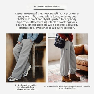 <span class=keywords><strong>Pantaloni</strong></span> da tuta da <span class=keywords><strong>donna</strong></span> Maden, casual, <span class=keywords><strong>felpati</strong></span>, spessi e caldi, con elastico in vita, vestibilità comoda, jogger, tendenza invernale - Product Image 2