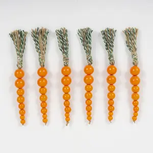 Mini decorazione da appendere alla parete ghirlanda di perline di legno di pasqua perline di legno di carota creativa per la decorazione della festa di pasqua
