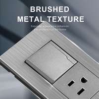 Panneau en acier inoxydable en gros US Standard 118 Type applique murale interrupteurs et prises électriques pour la maison 10A /16A 115- 250V ~