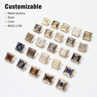 Kancing Tekan Paduan Seng Berlapis Berlian Desain Kotak untuk Pakaian Pria Wanita - Ramah Lingkungan Pola Logo Kustom Ukuran 10mm 12mm
