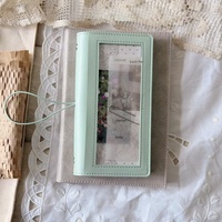 Carnet en polyuréthane format A6, fin et transparent, avec longue fenêtre, soigneusement sélectionné, avec sangle, agenda, planificateur, cadeau