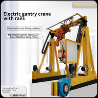Grue portique électrique Turbo Lift 1 tonne, équipée d'un système PLC, enrouleur de câble automatique, personnalisable