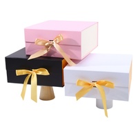 Boîte cadeau personnalisée de luxe recyclable pour cosmétiques, pliable, avec ruban et fermeture magnétique