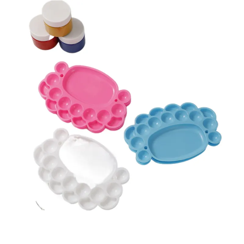 Keep Smiling Plastic Palette Drawing Tray Color Palette For Oil Watercolour White Painting Pallet