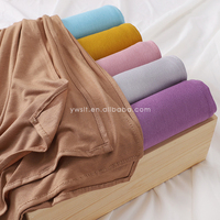 Foulard en jersey de coton de haute qualité, extensible, uni, pour femmes, doux, opaque, en mousseline, hijab, vente en gros
