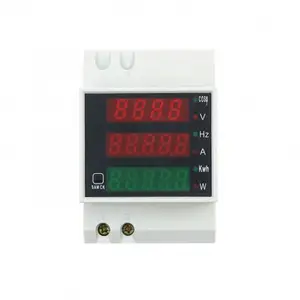 AC Digital Multimeter voltase arus listrik Meter daya 80-300V 100A Voltmeter Ammeter LED Volt Amp faktor daya frekuensi