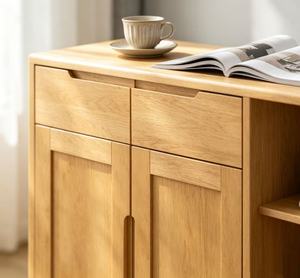 Modern Solid Wood <b>Shoe</b> Rack With 2 Shelves And Cabinet Doors Scandinavian Style Entryway Storage Furniture For Home Use - Product Image 3