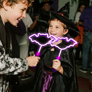 Hot Selling 10" <b>LED</b> Neon Light Stick Halloween Purple Bat Kids Toys Novelty Party Decoration Sugar-asking - Product Image 4
