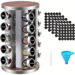 360 Rotating Vertical Kitchen Spice <b>Bottle</b> <b>Rack</b> Stainless Steel Carousel Drawer Spice <b>Rack</b> Organizer Space Saving Spice Drawers - Product Image 1