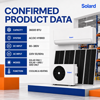 Climatiseur hybride solaire 36000 BTU DC 80-380V AC 110-240V avec compresseur SANYO 3HP R410A IP65 pour usage extérieur