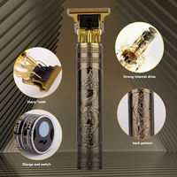 Tondeuse à Cheveux Électrique T9 Vintage Professionnelle, Rasoir et Tondeuse Homme pour Barbe et Coupe, Machine à Couper les Cheveux Métal USB