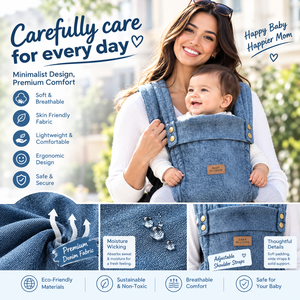 Source Factory Lyocell Cotton Polyester Stretch Slub Jacquard Denim Style Knit Enzyme Washed Ply Yarn for Baby Carrier Low MOQ - Product Image 3