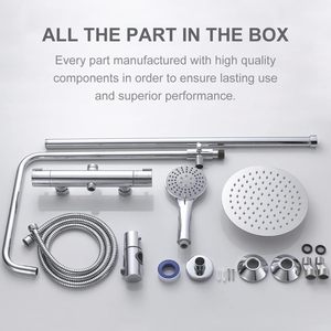 Mitigeur <span class=keywords><strong>thermostatique</strong></span> carré de douche de pommeau de douche d'acier inoxydable deux, ensemble <span class=keywords><strong>thermostatique</strong></span> de douche de pluie de Chrome - Product Image 5