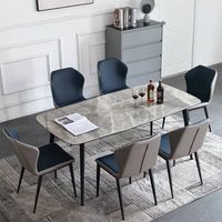 Table à manger contemporaine de luxe minimaliste et élégante, mobilier moderne pour salon, avec pieds, pour hôtel et école