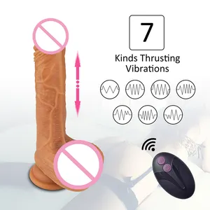 Consoladores con Control remoto para masturbación femenina, consolador con pene enorme y realista, con vibrador para pene grande y realista