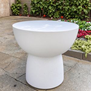 โต๊ะรับประทานอาหารกลางแจ้งแบบปรับได้สไตล์โมเดิร์น ทำจากไม้สีขาวและซีเมนต์ เหมาะสำหรับใช้ในสวนสาธารณะ โรงแรม และห้องนั่งเล่น - Product Image 2