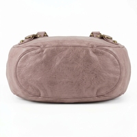 Sac fourre-tout vintage en cuir PU délavé avec poignée découpée, grand sac à main pour femme, sac de shopping décontracté, logo personnalisé