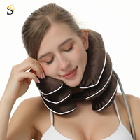 Attelle cervicale gonflable SHILION pour usage domestique, dispositif de traction cervicale unisexe en polyester et nylon, toutes saisons