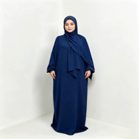 Abaya noire à capuche pour femme, manches chauve-souris, poignets smockés, tenue modeste, vêtement islamique musulman, longueur au sol, couvrante