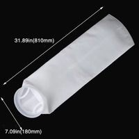 Sac filtrant liquide en polypropylène 7,09*31,89 pouces avec col en plastique, chaussette filtrante industrielle en feutre PP pour la filtration de l'eau et des produits chimiques