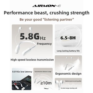 <span class=keywords><strong>Casque</strong></span> de monitoring pour diffusion en direct Aiken Airmon4, professionnel, <span class=keywords><strong>sans</strong></span> <span class=keywords><strong>fil</strong></span>, tour de cou, multi-utilisateurs, intra-auriculaire, carte son filaire à faible latence - Product Image 3