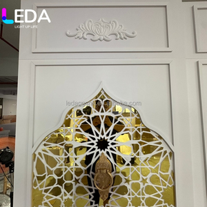 LEDA Indian Wedding Decoration Gold White Wedding <b>Backdrop</b> Decoration Big Geometric Rectangular Wedding <b>Backdrop</b> Events Decor - Product Image 3