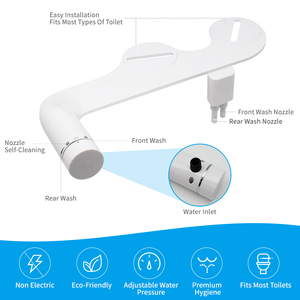 Ultra Slim <strong>ABS</strong> <strong>Plastic</strong> Dual Nozzles Non-Electric Fresh Water <strong>Bidet</strong> Attachment Self-Cleaning Feature Cold Water Toilet Seat <strong>Spray</strong> - Product Image 2