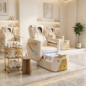 Fauteuil de pédicure spa de luxe avec massage électrique, lumière LED, massage du dos, fauteuil inclinable pour salon de manucure et pédicure - Product Image 2