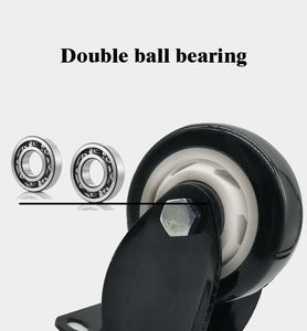 Möbel bein <span class=keywords><strong>Small</strong></span> Heavy Duty 1,5 2 2,5 Zoll Lenk rollen Schwarz PU Lenkrad - Product Image 5