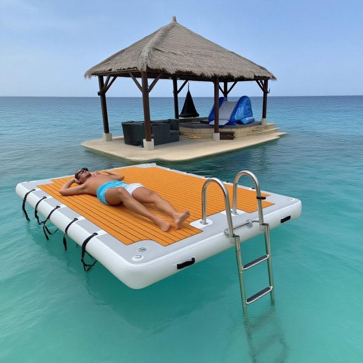 Inflatable Floating Island PVC Water Lounge