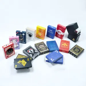 Kartu bermain poker cetak logo kustom kartu permainan permainan di pabrikan Tiongkok kartu permainan mewah kualitas tinggi