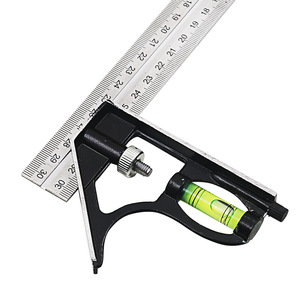 Juego de reglas cuadradas ajustables de 300mm (12 \ ") Combinación de Ingenieros Industriales Regla de ángulo recto Medición de trazador de nivel de burbuja - Product Image 3