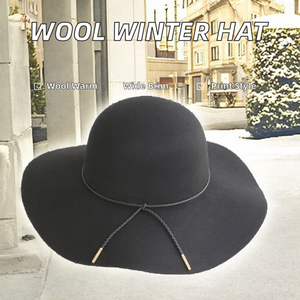 Chapeaux d'hiver décontractés à large bord souple en feutre 100 % laine pour femmes adultes – Grande Vente - Product Image 2