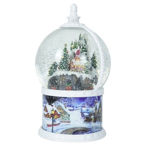 جديد وصول نويل الموسمية ديكور البلاستيك حجم كبير عيد الميلاد قرية المشهد أدى بريق ماء الغزل تمثال كريسماس بشكل كرة جليد - Product Image 3