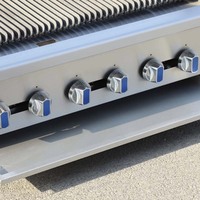 Gril à gaz commercial certifié ETL, 2 à 8 brûleurs, en acier inoxydable robuste, pour comptoir, GPL/GN, barbecue