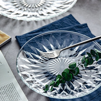 Vaisselle transparente minimaliste moderne en gros d'usine assiette de chargeur de fruits de salade en verre d'affaires